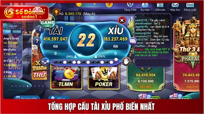Tổng hợp cầu Tài Xỉu phổ biến nhất